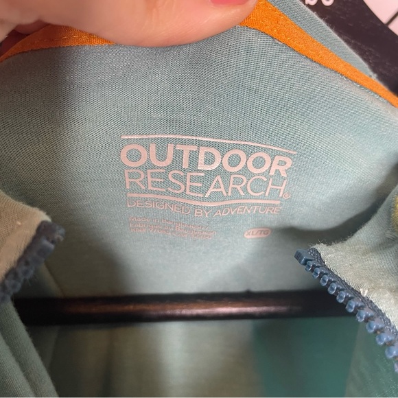 Outdoor Research | Red Rocks 1/4 Zip Hoodie Shirt Teal Size XL - Picture 10 of 11